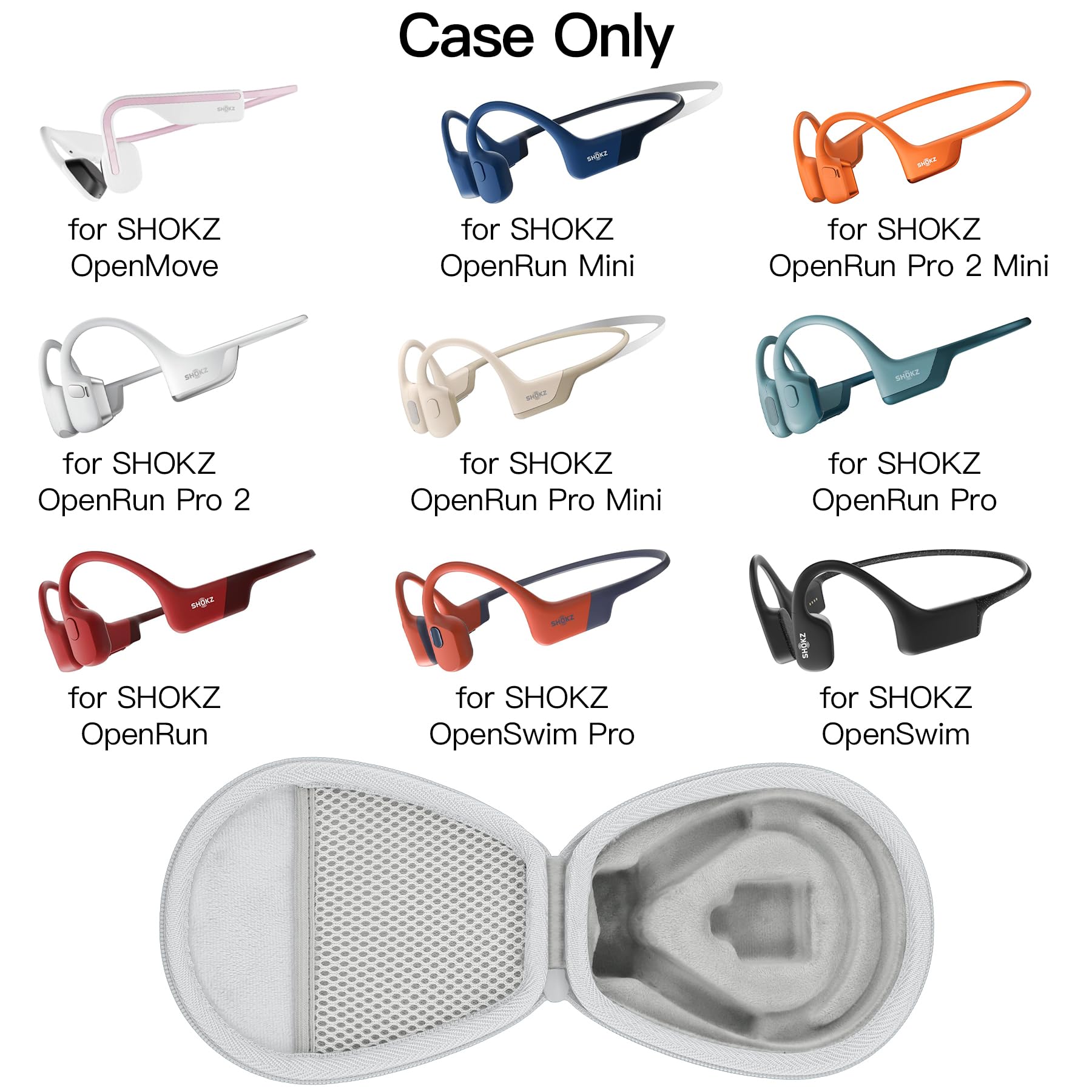 Amazon.com: co2CREA Hard Case for SHOKZ New OpenRun Pro 2/1/Mini